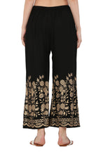PAVONINE Black Color Floral Half Golden Print Sharara For Women | Grocsy