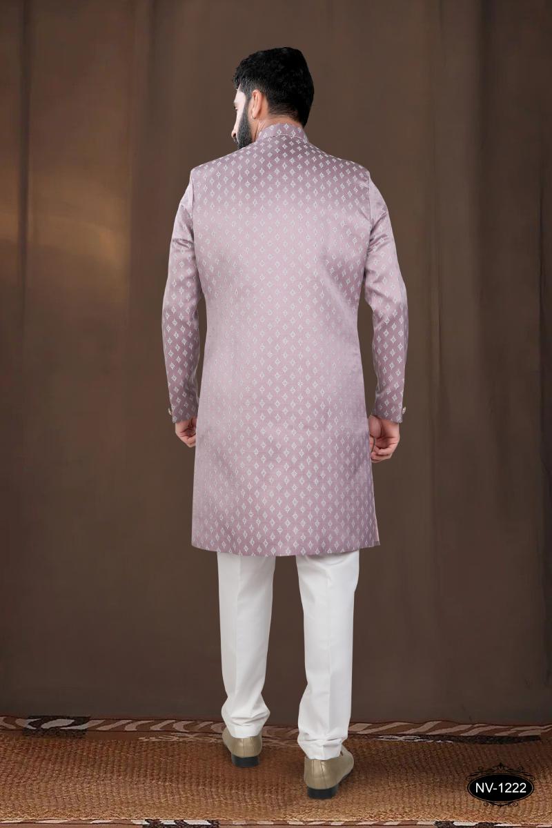 Joban Fashion Men's Pink Woven Jacquard Kurta with Pyjama | Grocsy