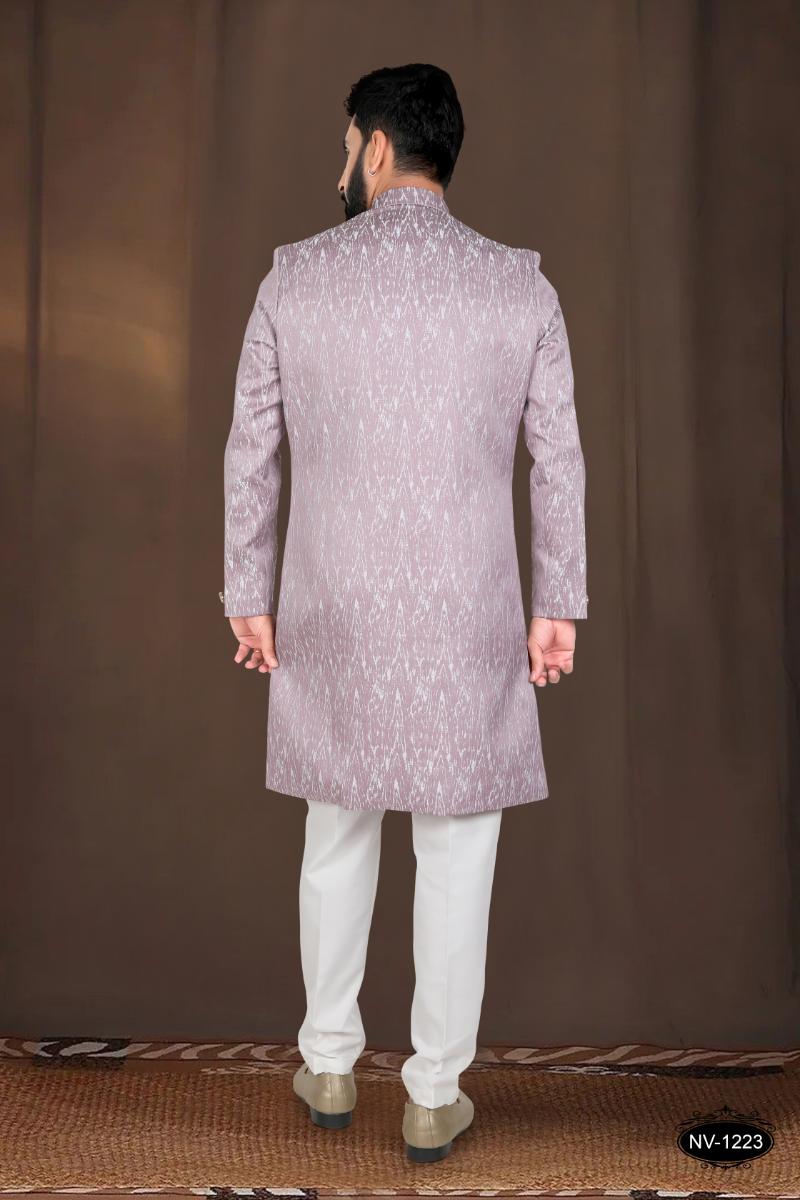 Joban Fashion Men's Pink Woven Jacquard Kurta with Pyjama | Grocsy