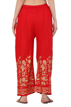 PAVONINE Red Color Floral Half Golden Print Sharara For Women | Grocsy