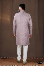 Joban Fashion Men's Pink Woven Jacquard Kurta with Pyjama | Grocsy