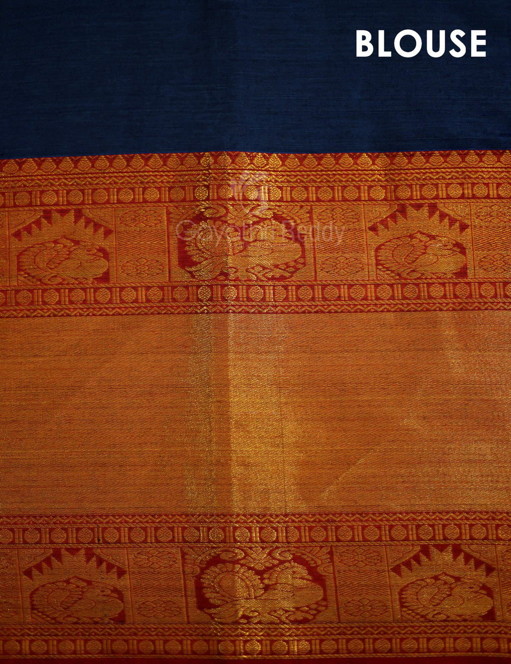 Kalanetha Peacock Blue With Zari Kanchi Style Pure Narayanpet Cotton Saree By Gayathri Reddy Designer Studio | Grocsy