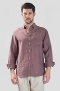 Xkind Brown Crush Wrinkled Look Regular Fit Shirt | Grocsy