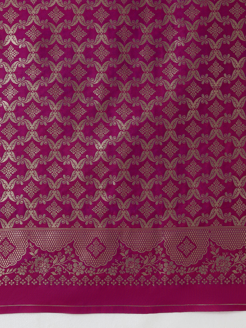 Monjolika Fashion Olive Banarasi Silk Blend SareeWith Zari Woven Rich Brocade Design | Grocsy