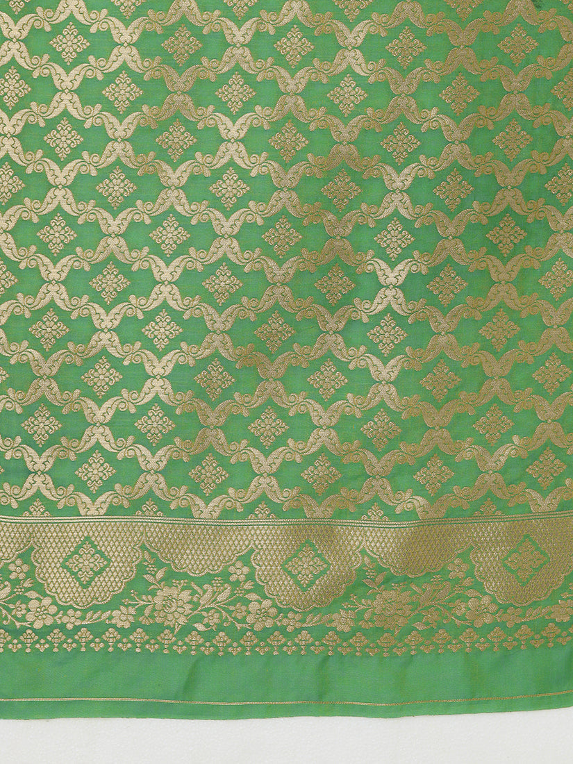 Monjolika Fashion Yellow Banarasi Silk Blend SareeWith Zari Woven Rich Brocade Design | Grocsy