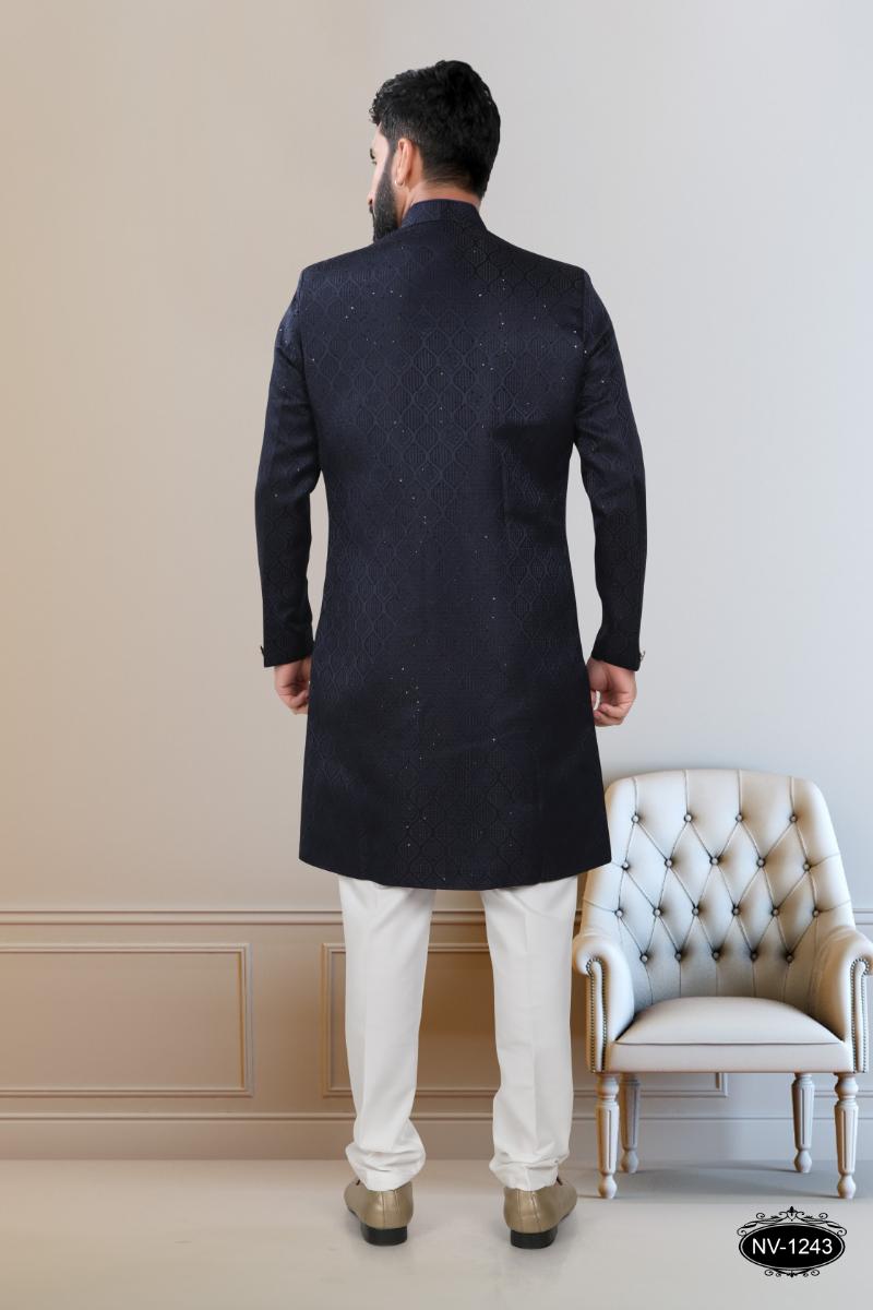 Joban Fashion Men's Navy Blue TR Kurta with Pyjama | Grocsy