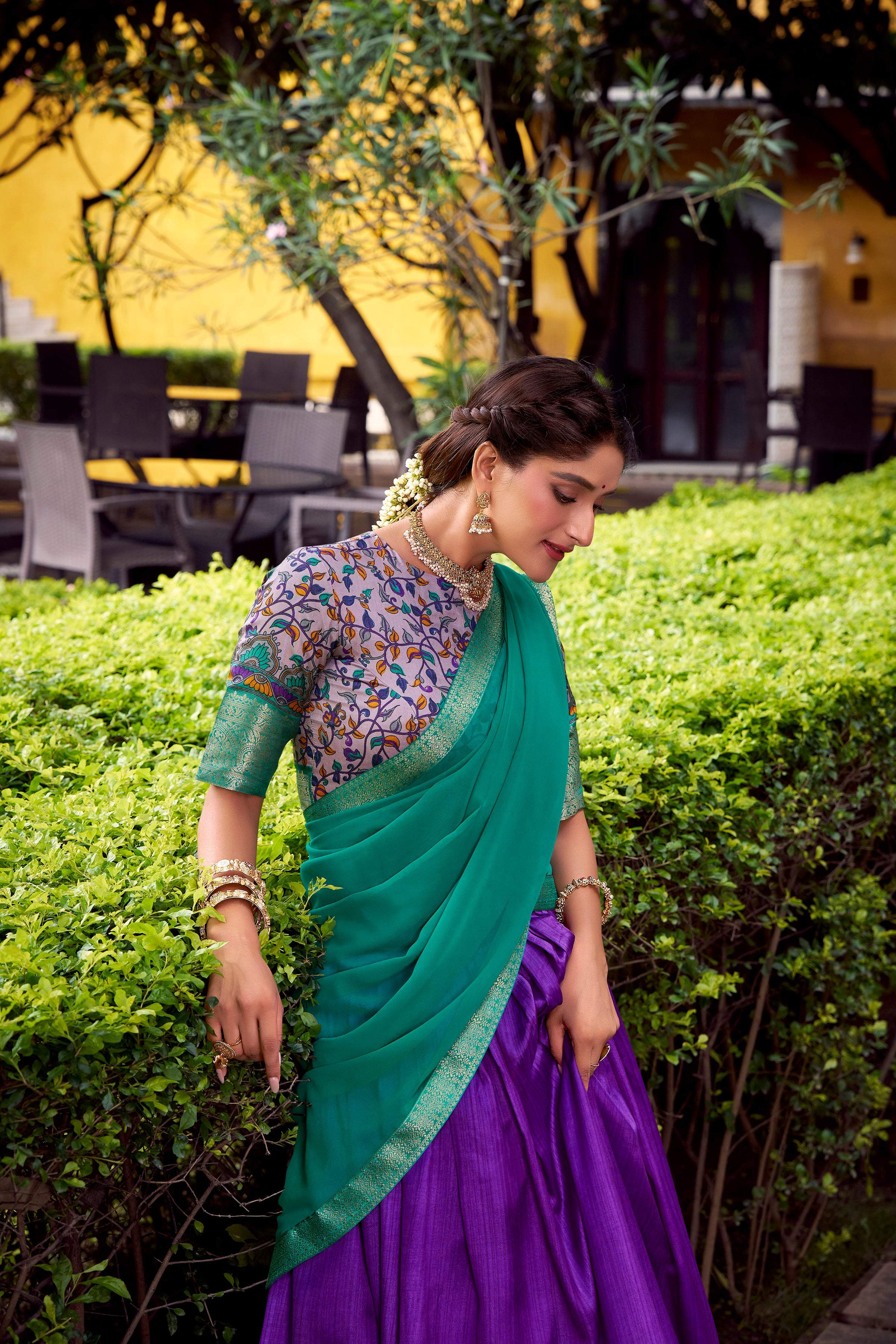 Lorenvalley Fashion Purple Aastha Silk Printed with Zari Weaving Work Lehenga Choli with Dupatta | Grocsy