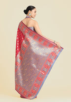 Monjolika Fashion Pink Color Weaving Banarasi Silktraditional Saree | Grocsy