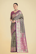 Monjolika Fashion Olive Green Color Weaving Banarasi Silktraditional Saree | Grocsy