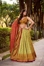 Lorenvalley Fashion Multicolor Vichitra Silk Printed Lehenga Choli with Dupatta | Grocsy