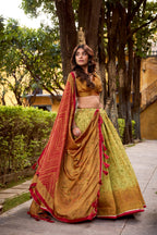 Lorenvalley Fashion Multicolor Vichitra Silk Printed Lehenga Choli with Dupatta | Grocsy