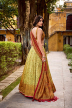 Lorenvalley Fashion Multicolor Vichitra Silk Printed Lehenga Choli with Dupatta | Grocsy