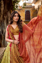 Lorenvalley Fashion Multicolor Vichitra Silk Printed Lehenga Choli with Dupatta | Grocsy