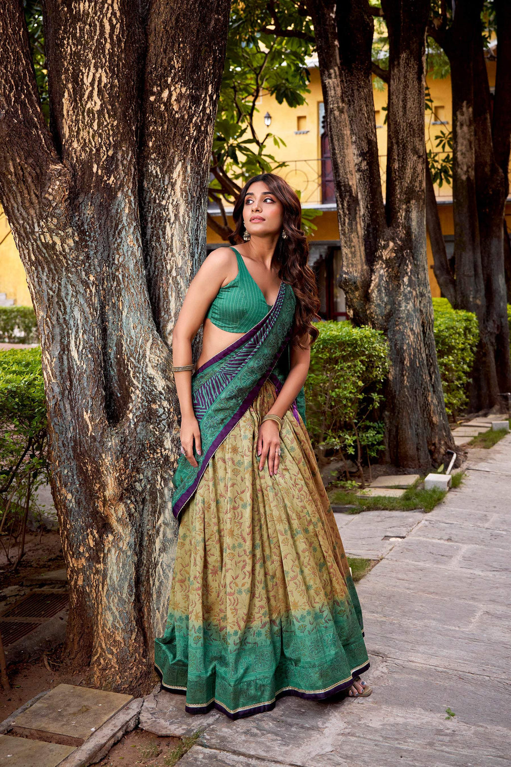 Lorenvalley Fashion Multicolor Vichitra Silk Printed Lehenga Choli with Dupatta | Grocsy