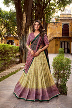 Lorenvalley Fashion Multicolor Vichitra Silk Printed Lehenga Choli with Dupatta | Grocsy