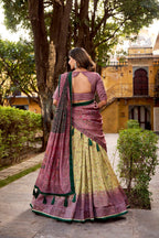 Lorenvalley Fashion Multicolor Vichitra Silk Printed Lehenga Choli with Dupatta | Grocsy