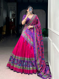 Lorenvalley Fashion Pink Tasar SilkPrinted with Iconic Sparkle Lehenga Choli with Dupatta | Grocsy