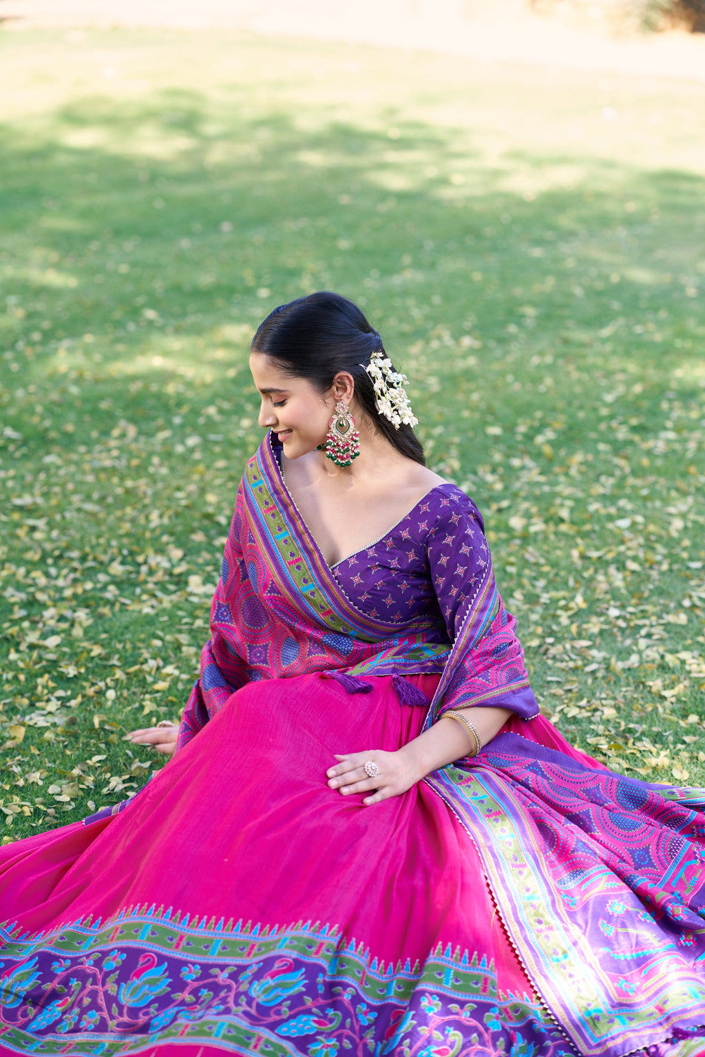 Lorenvalley Fashion Pink Tasar Silkprinted With Iconic Sparkle Lehenga Choli With Dupatta | Grocsy