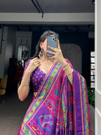 Lorenvalley Fashion Pink Tasar SilkPrinted with Iconic Sparkle Lehenga Choli with Dupatta | Grocsy