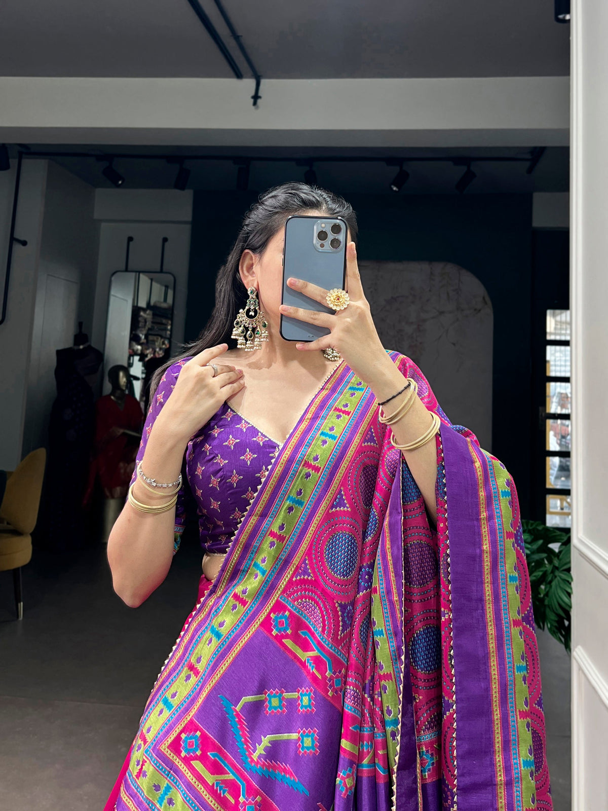 Lorenvalley Fashion Pink Tasar SilkPrinted with Iconic Sparkle Lehenga Choli with Dupatta | Grocsy