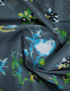 Grey Colour Combo With Brid Print Pure Mulmul Cotton Saree By Gayathri Reddy Designer Studio | Grocsy