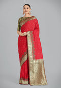 Monjolika Fashion Banarasi Silk Red Color Weaving Designer Saree | Grocsy