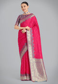 Monjolika Fashion Banarasi Silk Pink Color Weaving Designer Saree | Grocsy
