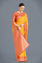 Monjolika Fashion Banarasi Silk Yellow Color Weaving Designer Saree | Grocsy