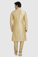 Raivat Ethnic Art Silk Kurta Pajama In Gold Colour | Grocsy