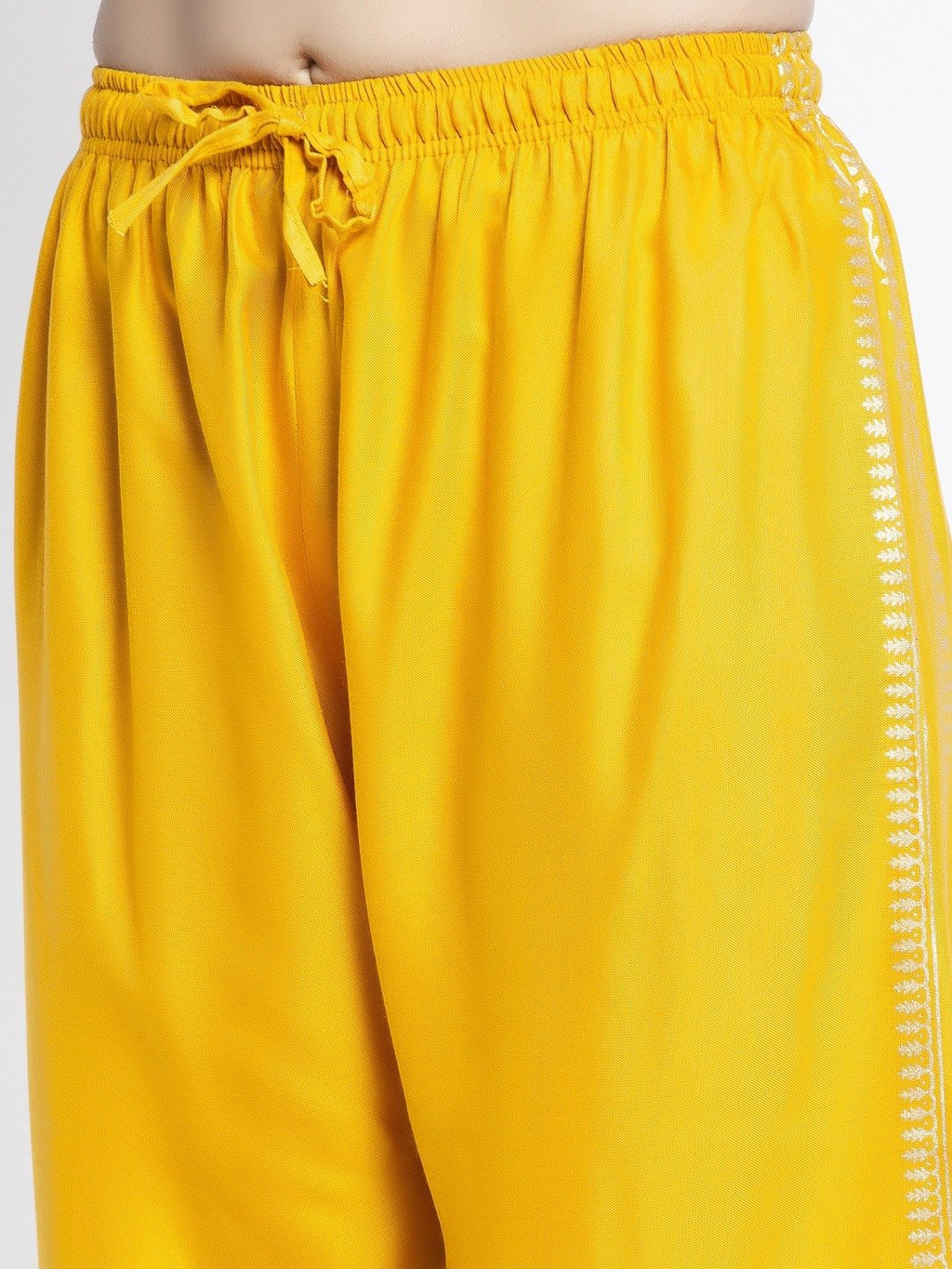 PAVONINE Mustard Color Block Side Printed Rayon Fabric Sharara For Women | Grocsy