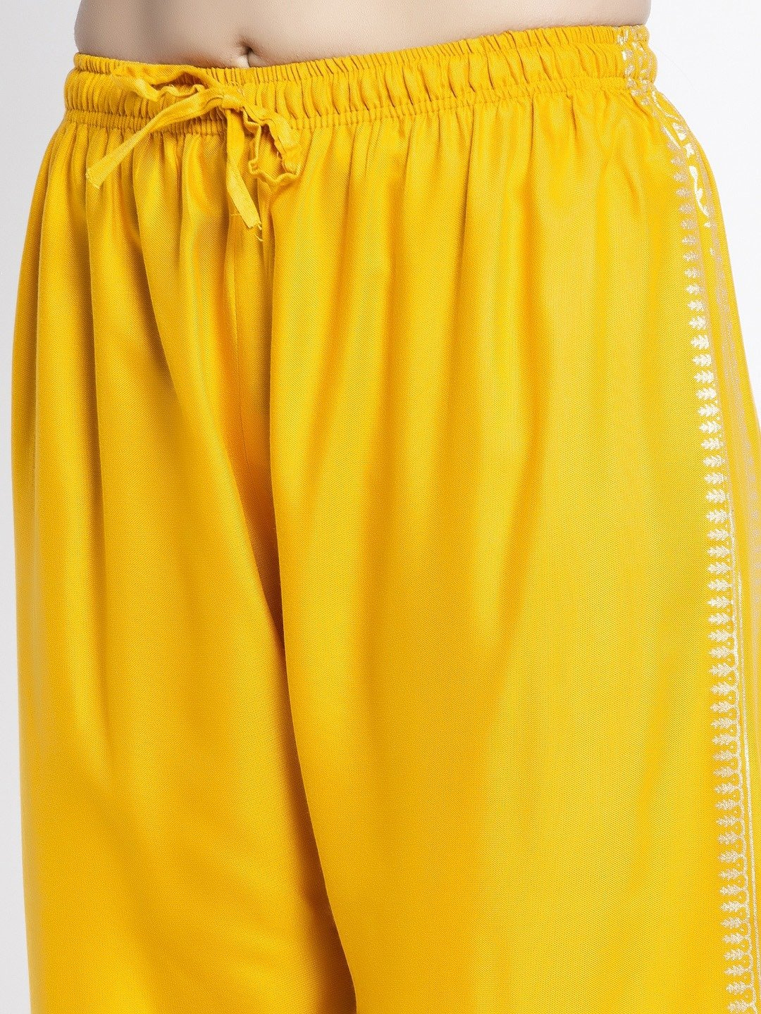 PAVONINE Mustard Color Block Side Printed Rayon Fabric Sharara For Women | Grocsy