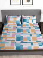 Story@home Arena Grey & White Printed 180 TC Bedsheet & Pillow Covers | Grocsy