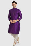Raivat Ethnic Art Silk Kurta Pajama In Purple Colour | Grocsy