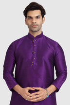 Raivat Ethnic Art Silk Kurta Pajama In Purple Colour | Grocsy