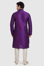 Raivat Ethnic Art Silk Kurta Pajama In Purple Colour | Grocsy