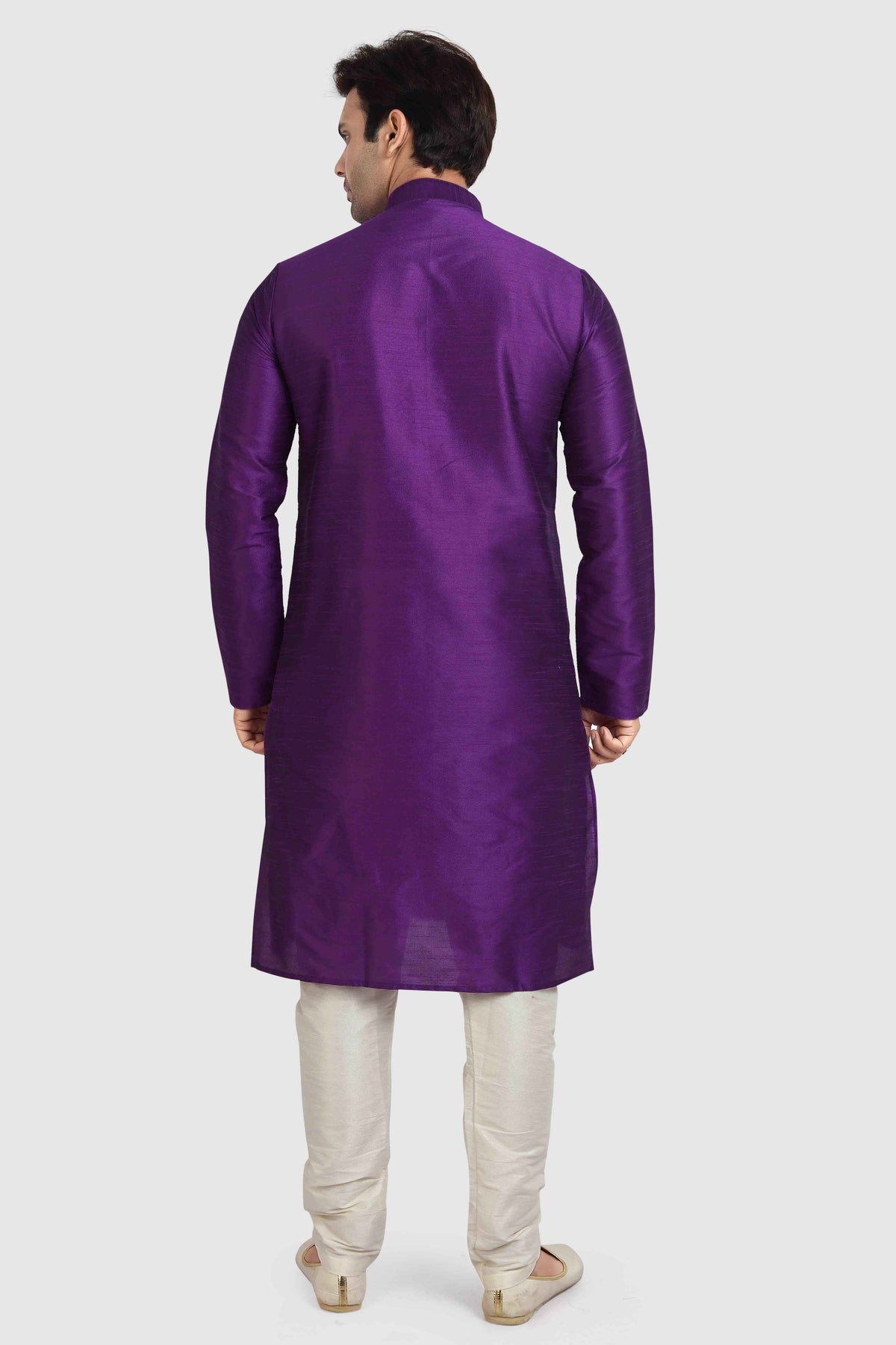 Raivat Ethnic Art Silk Kurta Pajama In Purple Colour | Grocsy