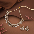 Tehzeeb Creations White Colour Pack of 1 Gold-Polished Choker Necklace Set With Earring For Women & Girls - Swadesiicart