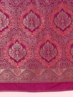 Monjolika Fashion Olive Banarasi Silk Blend SareeWith Traditional & Modern Dulha Dulhan Figure Zari Woven Detailing | Grocsy
