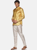 Sethukrishna Men Gold-Toned Kurta with Pyjamas | Grocsy