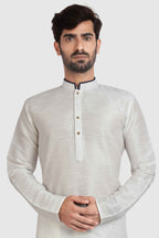 Raivat Ethnic Art Silk Kurta Pajama In Off White Colour | Grocsy