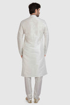 Raivat Ethnic Art Silk Kurta Pajama In Off White Colour | Grocsy