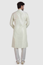 Raivat Ethnic Art Silk Kurta Pajama In Cream Colour | Grocsy