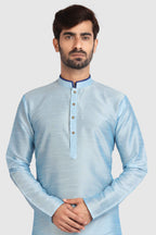 Raivat Ethnic Art Silk Kurta Pajama In Sky Blue Colour | Grocsy