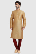 Raivat Ethnic Art Silk Kurta Pajama In Chikoo Colour | Grocsy