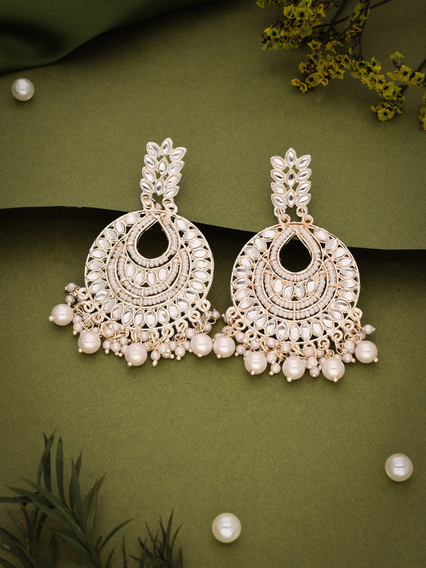 Tehzeeb Creations Pack of 1 Gold Drop & Danglers Earring For Women & Girls Diamond, Pearl Brass Drops & Danglers | Grocsy
