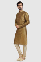 Raivat Ethnic Art Silk Kurta Pajama In Tusser Colour | Grocsy