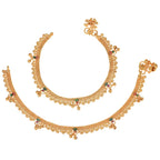 AanyaCentric Gold-Polished Traditional Anklets Payal - Classic and Stylish for Women and Girls | Grocsy