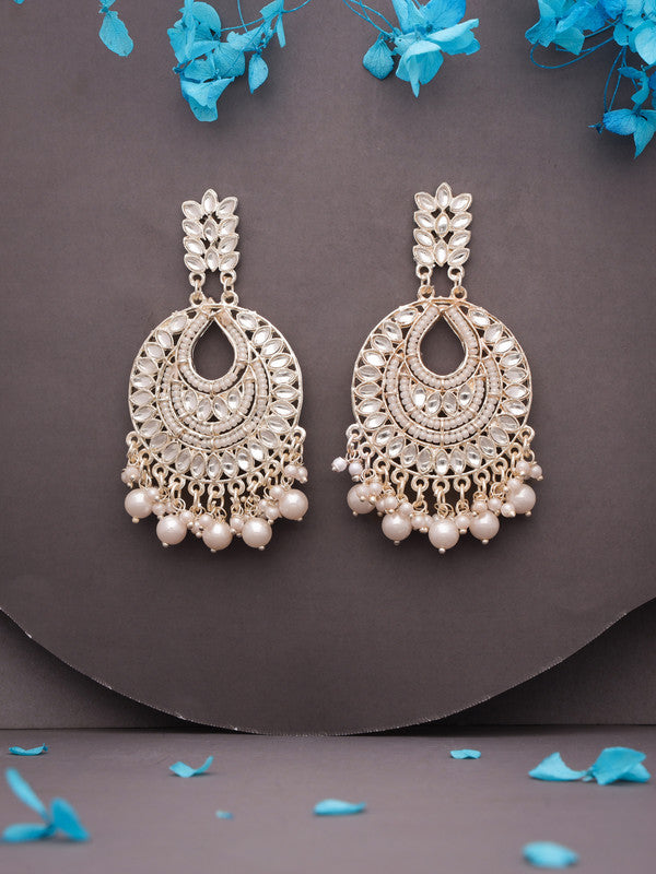 Tehzeeb Creations Pack of 1 Gold Drop & Danglers Earring For Women & Girls Diamond, Pearl Brass Drops & Danglers | Grocsy