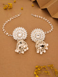 Tehzeeb Creations Kundan Pearl Studded Long Dangle Earrings For Women & Girls | Grocsy