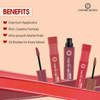 Colors Queen Totally Matte Liquid Lipstick - Retro Red | Grocsy